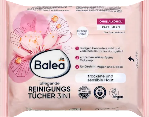 Vlažne maramice za čišćenje lica BALEA 3u1 25kom