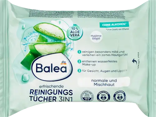 Vlažne maramice za čišćenje lica BALEA 3u1 aloe vera 25kom