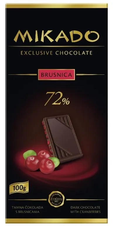 Čokolada MIKADO tamna sa brusnicama 100g