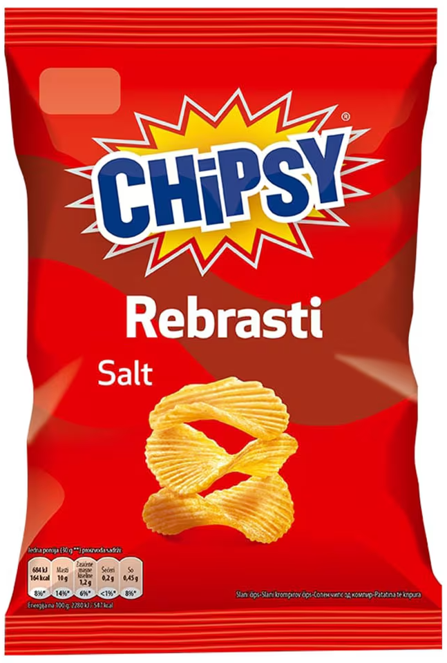 Čips CHIPSY rebrasti slani 95g