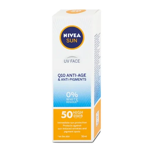 Krema za zaštitu od suncaNIVEA SUN anti-age Q10 krema za lice SPF 50, 50 ml