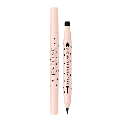Ajlajner EVELINE COSMETICS eyeliner & stamp 2in1 pečat u obliku srca i ajlajner, 6,5 g