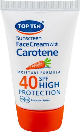 Top Ten Carotene krema za lice, za zaštitu od sunca, SPF 40, 18 ml