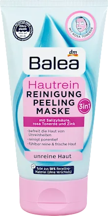 Maska za lice BALEA Hautrein 3u1: piling, krema i  sa roze glinom, 150 ml