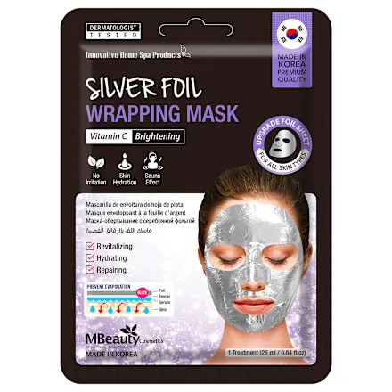 Maska za lice MBEAUTY silver u srebrnoj foliji, 25 g
