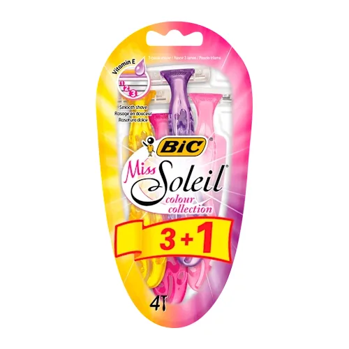 Ženski brijač  BIC Miss Soleil color collection sa 3 oštrice 3+1 kom