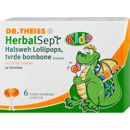 Preparati za decu DR.THEISS Dr. Theiss HerbalSept Kids lizalica protiv bolova u grlu, 6 kom