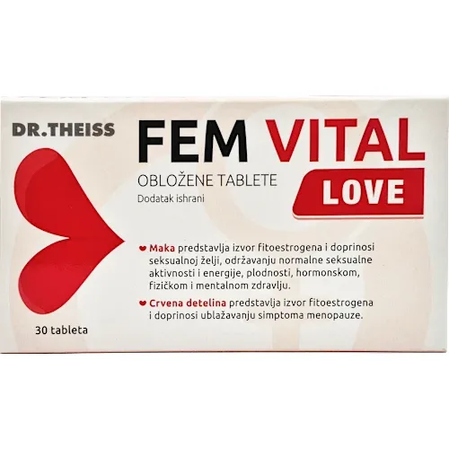 Preparati za žene DR.THEISS Fem Vital Love, 30 obloženih tableta