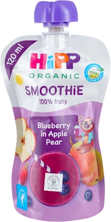 Mlečni dezerti HIPP BIO voćni Smoothie napitak Borovnica, jabuka i kruška 120ml