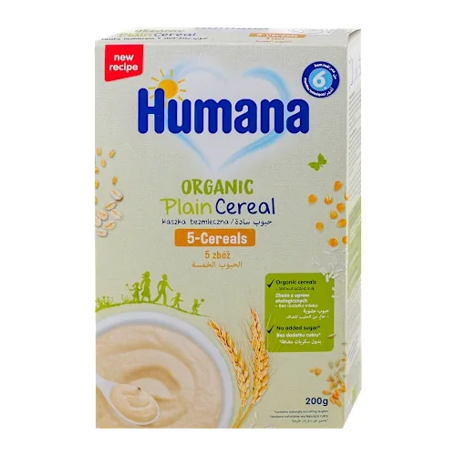 Mlečni dezerti HUMANA organska bezmlečna kašica sa 5 žitarica 6+ 200gr