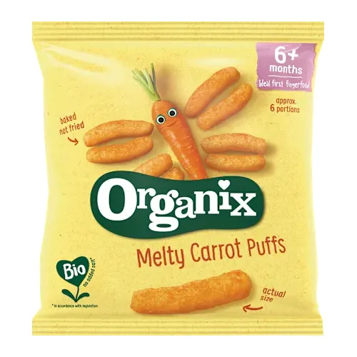 Mlečni dezerti ORGANIX organski šargarepa flips, 6m+, 18gr