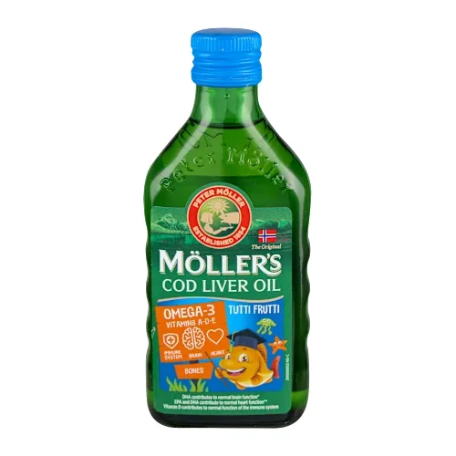 Omega preparati MOLLERS Mollerâ€™s Omega-3 ulje jetre bakalara, ukus tutti-frutti, 250 ml