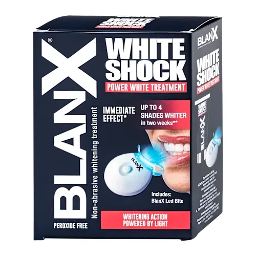 Pasta za zube BLANX White shock tretman pasta za izbeljivanje zuba + led bite uređaj 50ml
