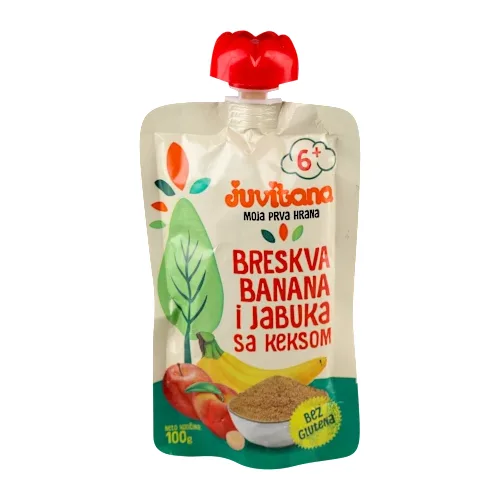 Kašice JUVITANA voćna kašica breskva banana i jabuka sa keksom 100g