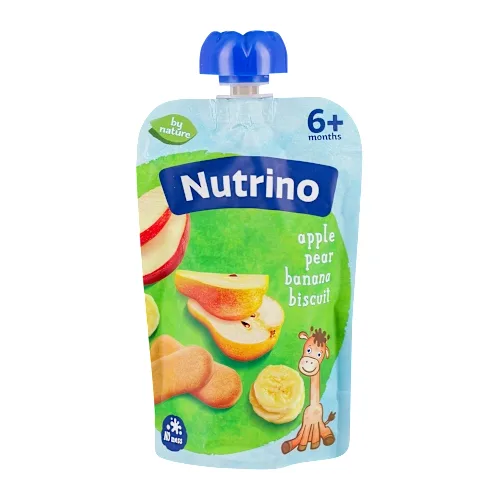 Kašice NUTRINO voćna kaša jabuke, kruške i banane, sa dodatkom keksa i vitamina C, 6+, 100g