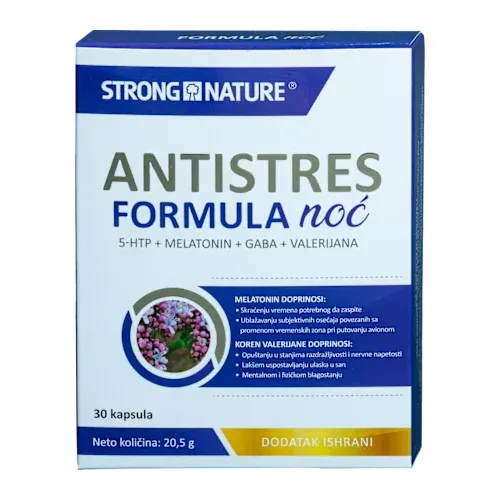 Antistres i relaksacija STRONG NATURE Antistres formula noć, 30 kapsula