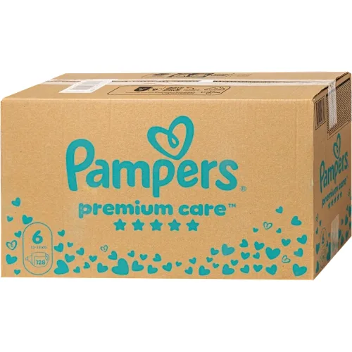 Pelene za bebe PAMPERS Premium Care pelene (mesečni box), veličina 6, 13-18 kg, 128 kom