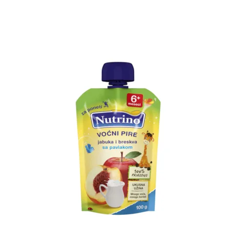 Voćni obrok NUTRINO jabuka i breskva sa pavl. 100g