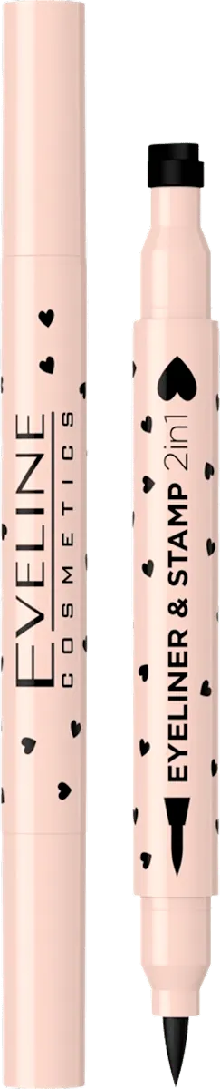 Ajlajner EVELINE COSMETICS eyeliner & stamp 2in1 pečat u obliku srca i ajlajner, 6,5 g