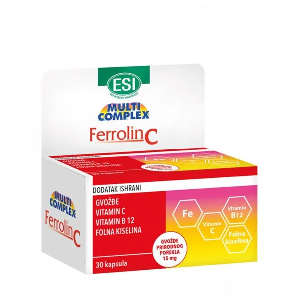 Anemija ESI Ferrolin C - 30 kapsula