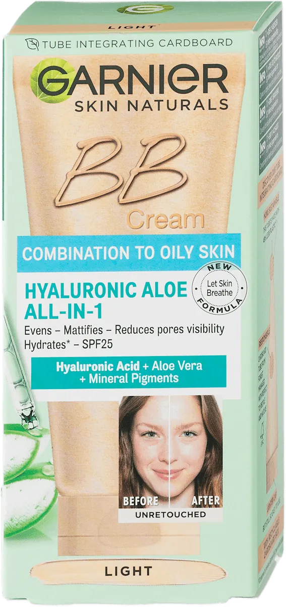 BB krema GARNIER Hyaluronic Aloe All-In-1 za mešovitu i masnu kožu – light, 50 ml