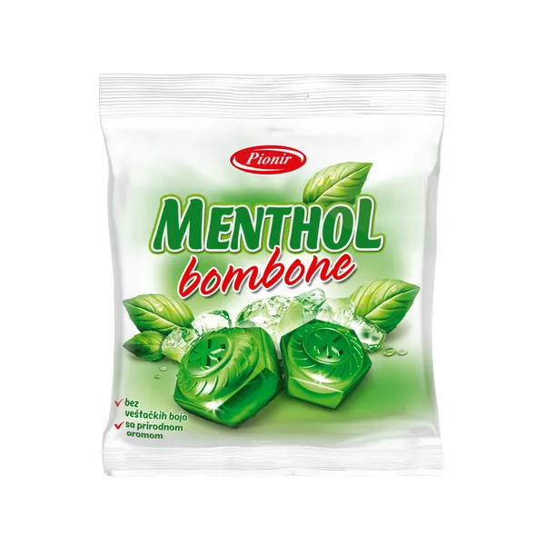 Bombone PIONIR zeleni Menthol 100g