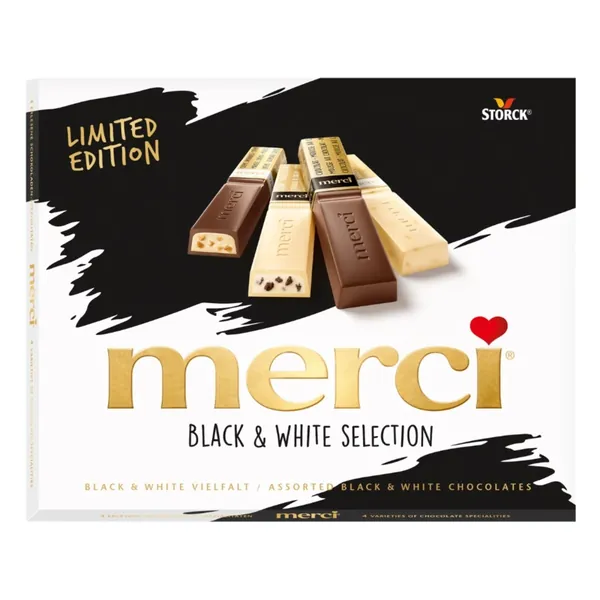 Bombonjere MERCI black i white 240g