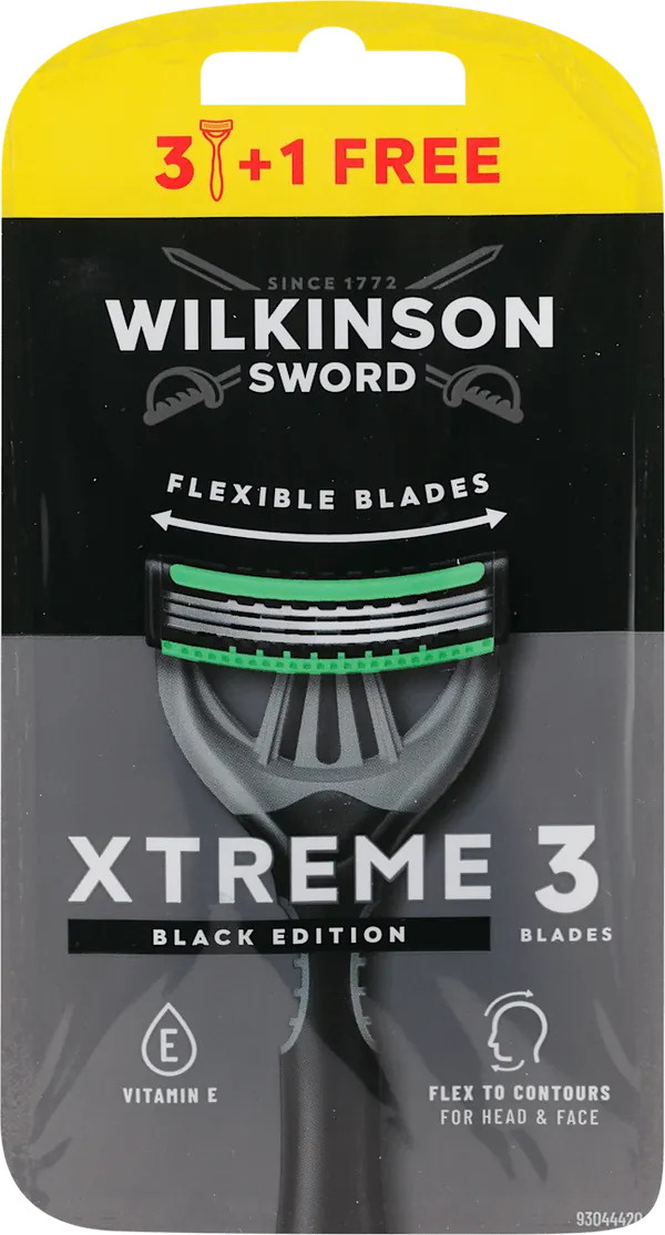 Brijač za muškarce WILKINSON xtreme 3 black edition Comfort brijač 3+1 gratis, 4 kom