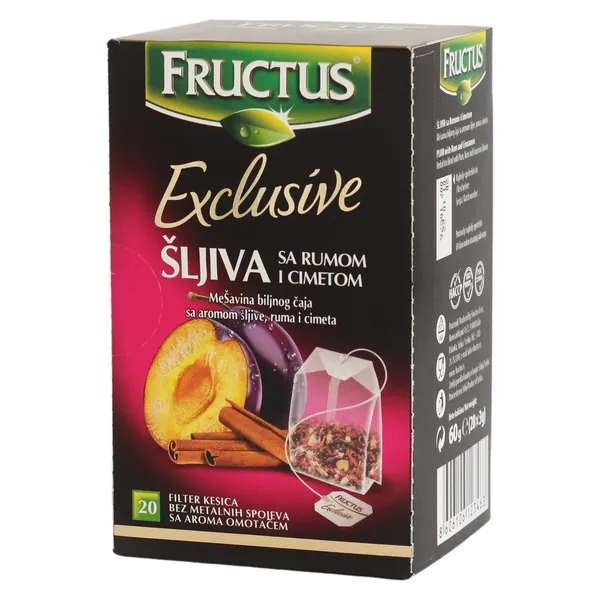Čaj od šljiva/rum&cimet FRUCTUS 60g-excl.