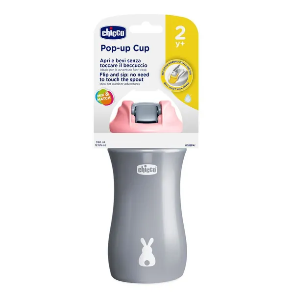 CHICCO čaša sa preklopnom ručkom (24m+) 350ml roze
