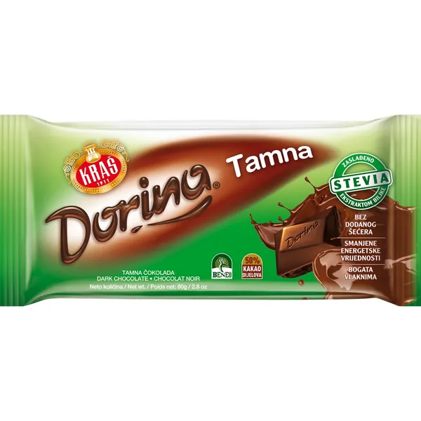Čokolada DORINA tamna bez šećera 80g