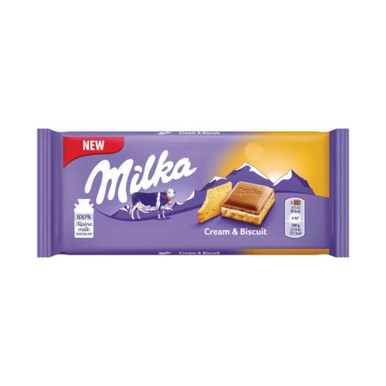 Čokolada MILKA cream&biscuit 100g