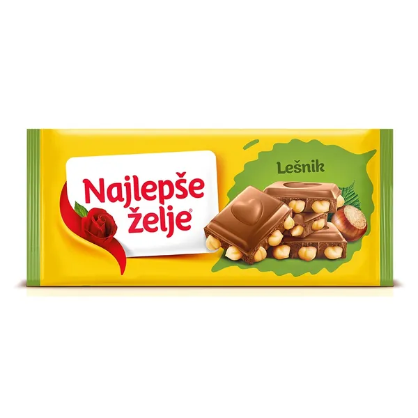Čokolada NAJLEPŠE ŽELJE lešnik 190g