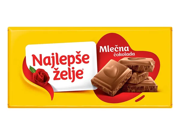 Čokolada NAJLEPŠE ŽELJE mlečna 200g