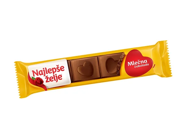Čokolada NAJLEPŠE ŽELJE mlečna Štanglica 30g