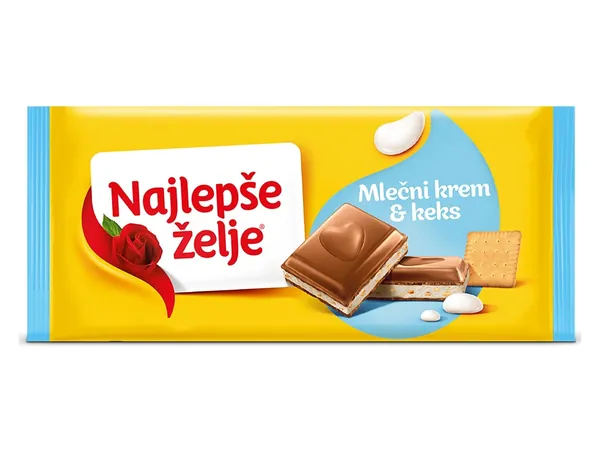 Čokolada NAJLEPŠE ŽELJE mlečni krem 100g