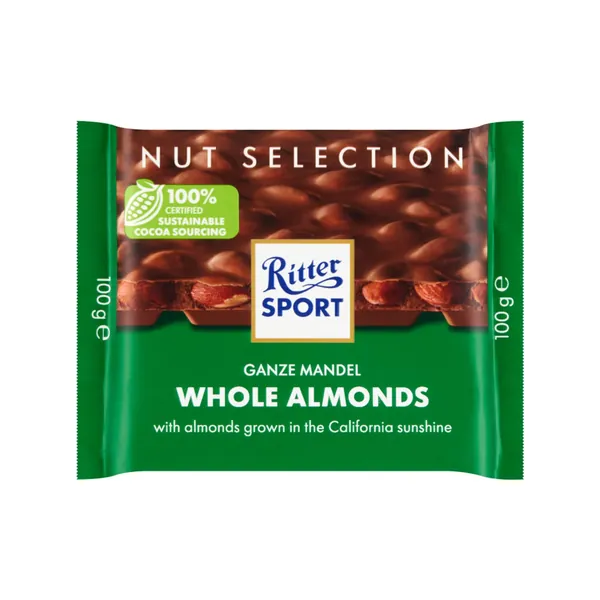 Čokolada RITTER SPORT sa celim bademima 100g