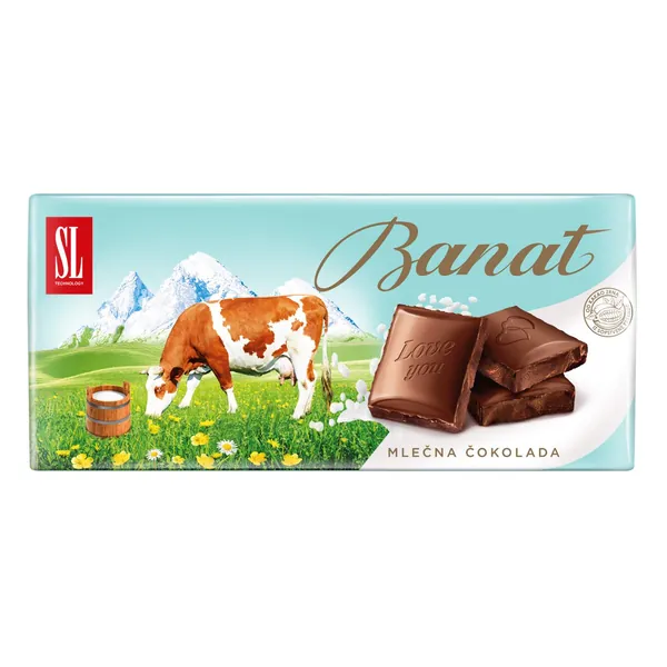 Čokolada SWISSLION BANAT mlečna 80g