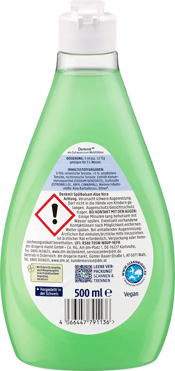 Det.za ruč.pr.sud DENKMIT aloe vera 500ml
