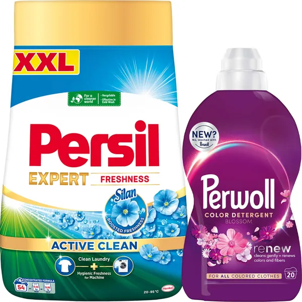 Deterdžent za pranje veša PERSIL freshness 54 pranja (4,05kg) + PERWOLL color 1l