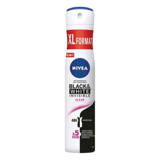 Dezodorans NIVEA Black & White Invisible Clear sprej 150ml + 33% gratis