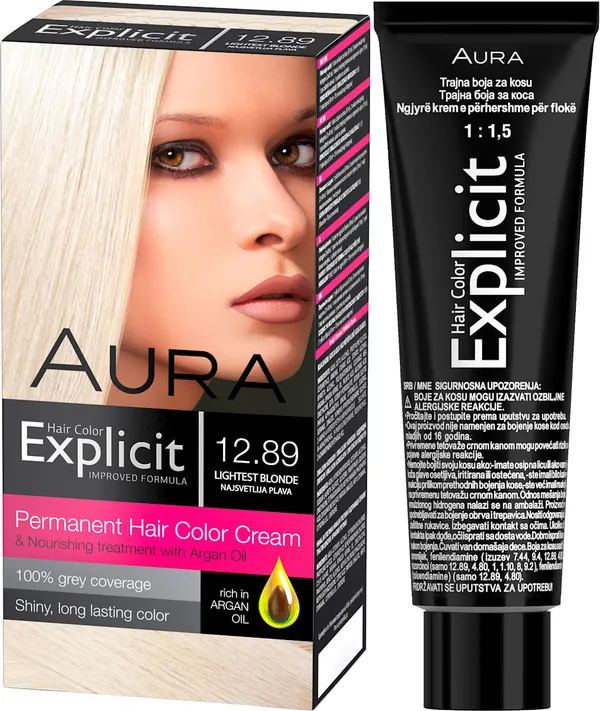 Farba za kosu AURA EXPLICIT 12.89 Najsvetlija plava
