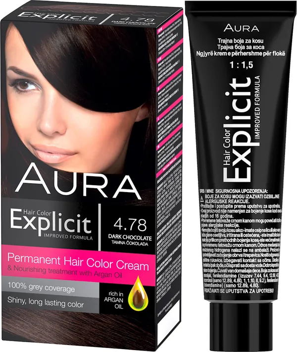 Farba za kosu AURA EXPLICIT 4.78 -Tamna čokolada, 1 kom
