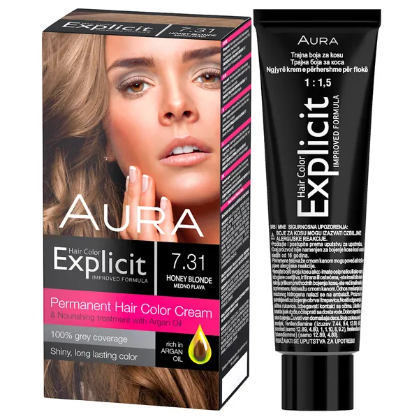 Farba za kosu AURA EXPLICIT 7.31 Medno plava