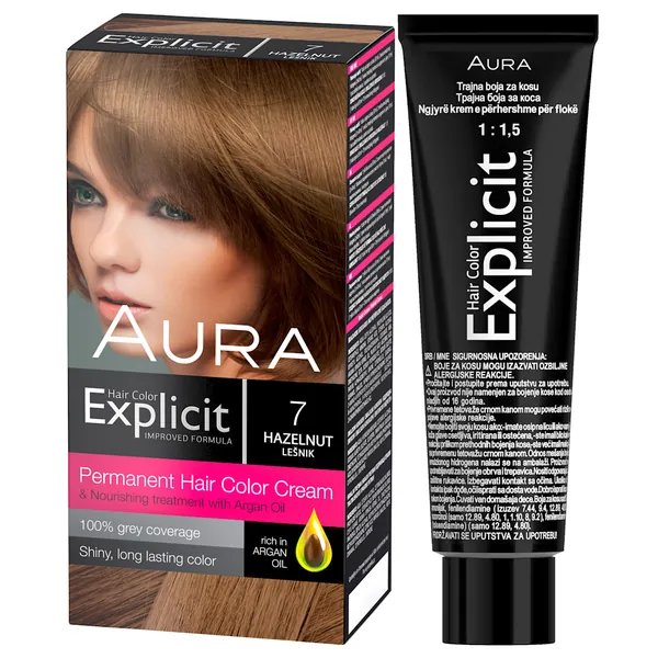 Farba za kosu AURA EXPLICIT 7 - Lešnik, 1 kom
