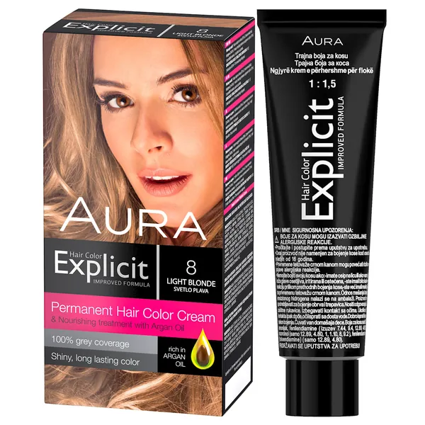 Farba za kosu AURA Explicit 8 Svetlo plava