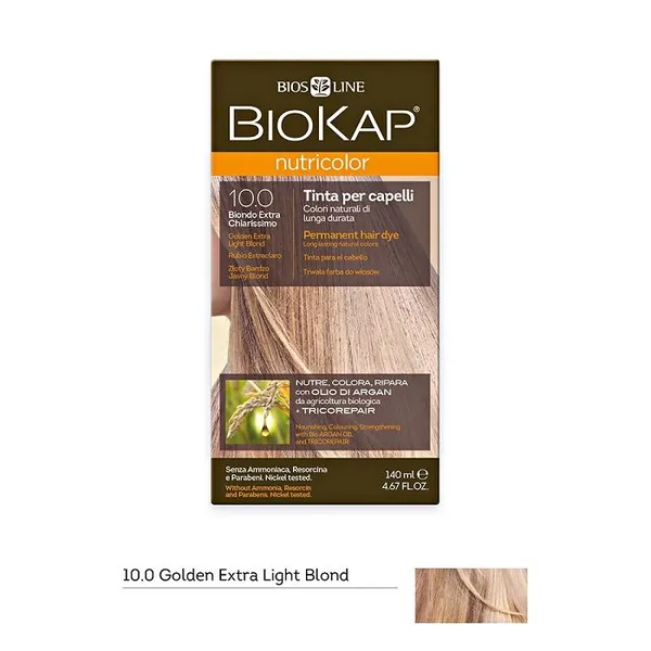 Farba za kosu BIOKAP 10.0 Golden Extra Light Blond