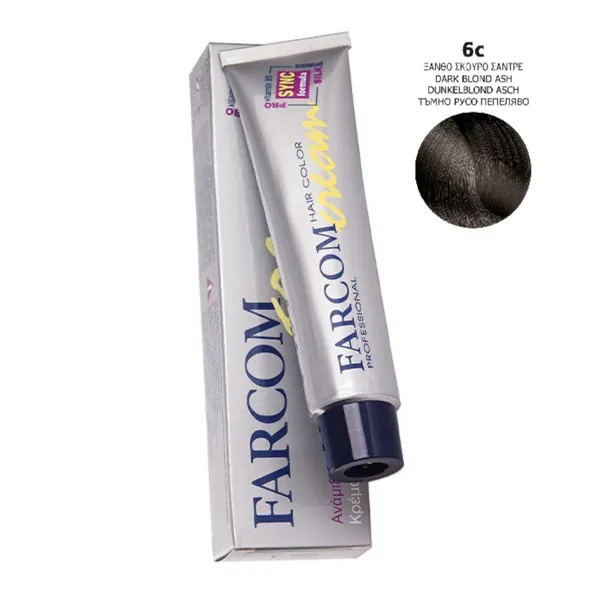 Farba za kosu FARCOM sa ProV-B5 Svilenim Proteinima 6c - Tamno Pepeljasto Plava 60ml