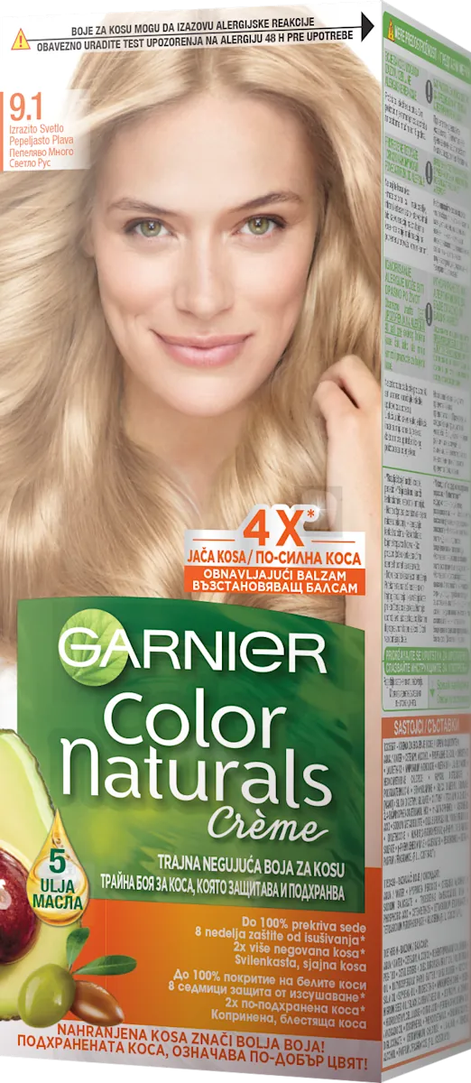 Farba za kosu GARNIER COLOR NATURALS 9.1 Izrazito svetlo pepeljasto plava