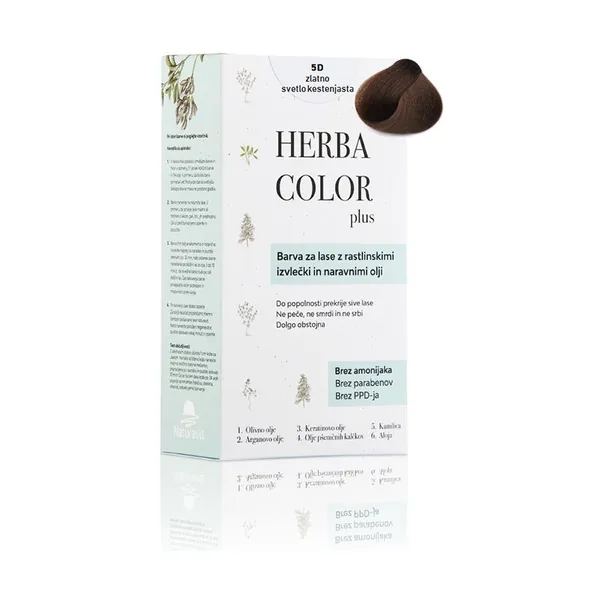 Farba za kosu HERBA COLOR PLUS 5D zlatno svetlo kestenjasta